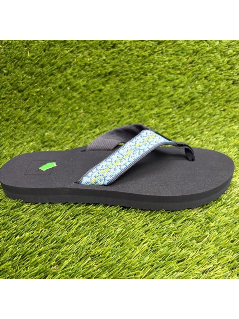 Teva Mush II Womens Size 7 Blue Black Beach Outdoor Flip Flop Thong Sandals